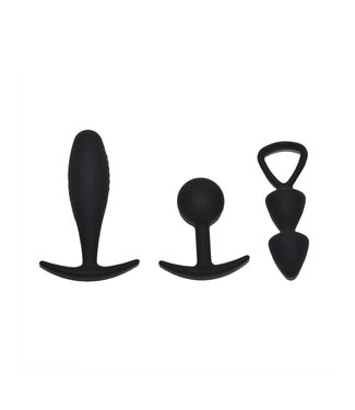 Rimba Rimba Toys - Basel - Set of Butt Plugs Maat M - Zwart