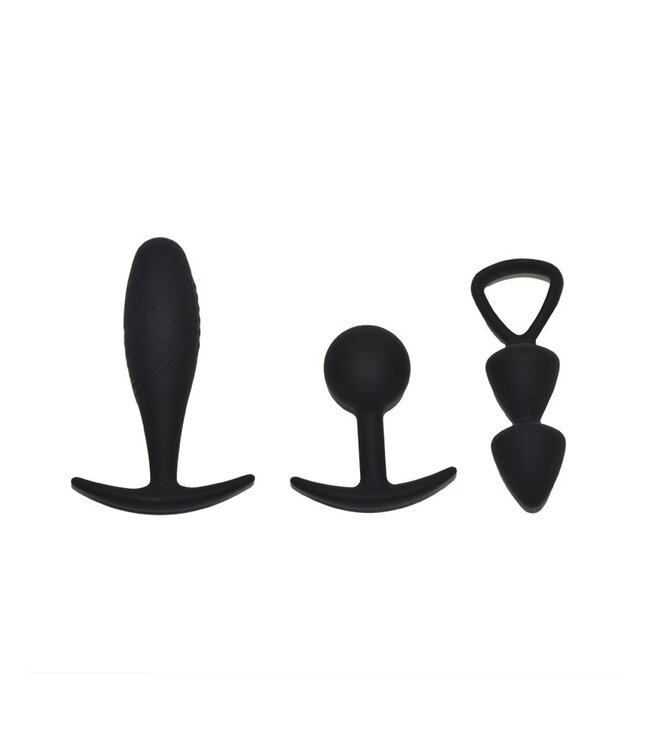 Rimba Rimba Toys - Basel - Set of Butt Plugs Maat M - Zwart