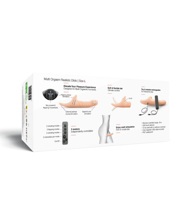 Rimba Strap-On-Me - Multi Orgasm Realistic Dildo - Maat L - Nude