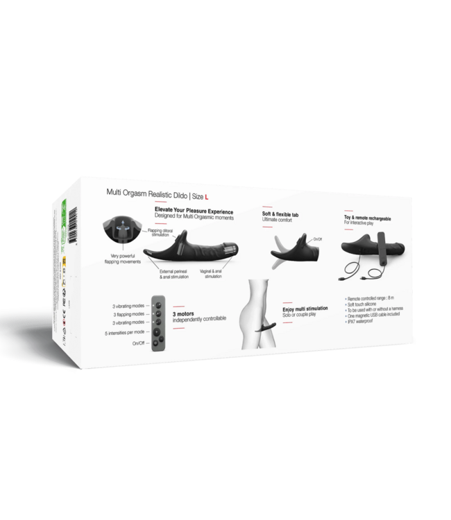 Rimba Strap-On-Me - Multi Orgasm Realistic Dildo - Maat L - Zwart