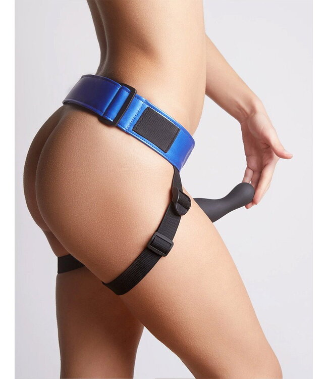 Rimba Strap-On-Me - Harness Curious - Strap-On Harnas One Size - Metallic Blauw