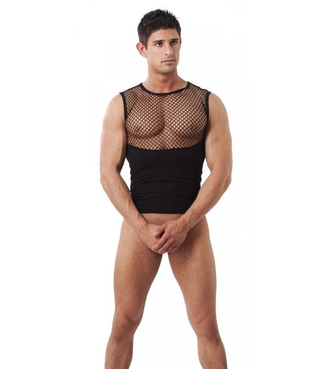 Rimba Amorable by Rimba - Tanktop met visnet  - Zwart