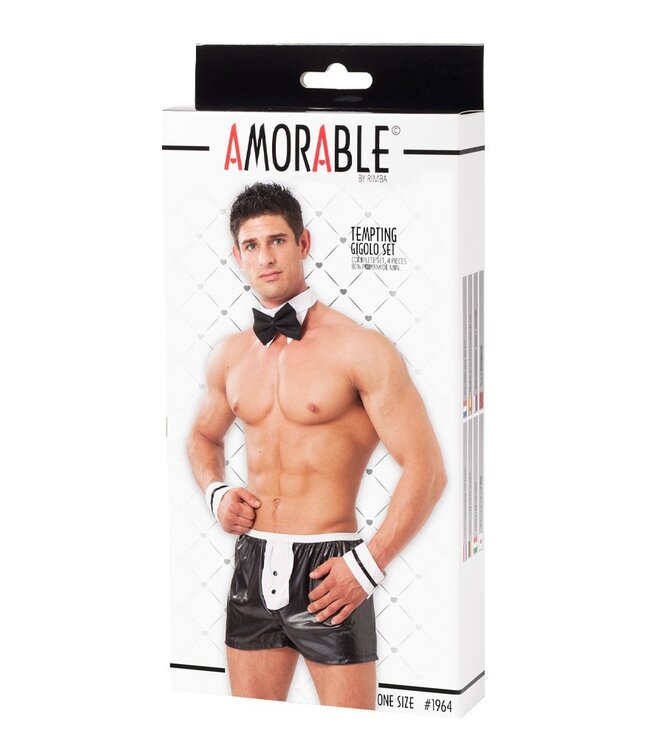 Rimba Amorable by Rimba - 4-Delig gigoloset - One Size - Zwart