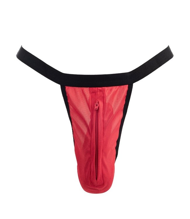 Rimba Amorable by Rimba - String met ritssluiting - One Size - Rood