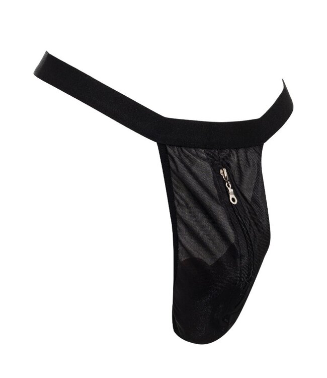 Rimba Amorable by Rimba - String met ritssluiting - One Size - Zwart