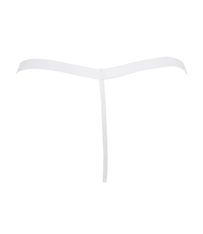 Rimba Amorable by Rimba - Doorzichtige string met ritssluiting - One Size - Wit