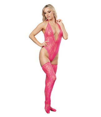 Rimba Amorable by Rimba - Bodystocking met kousen - One Size - Roze