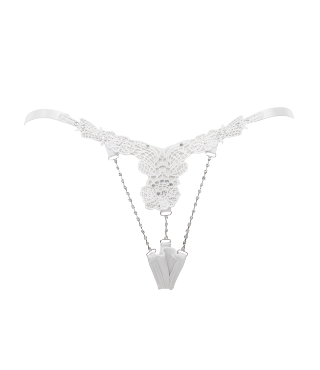 Rimba Amorable by Rimba - String met strass-steentjes - One Size - Wit