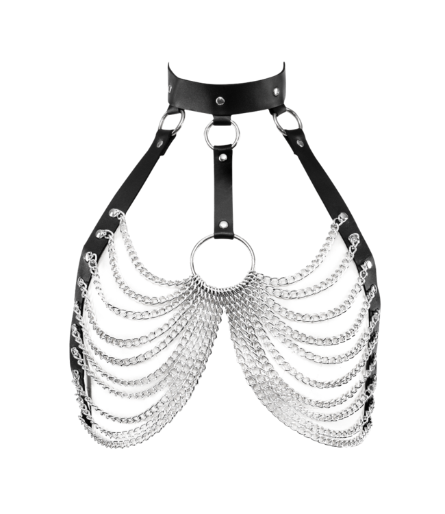 Rimba Amorable by Rimba - BH-top met kraag en kettingen - One Size - Zwart, Zilver