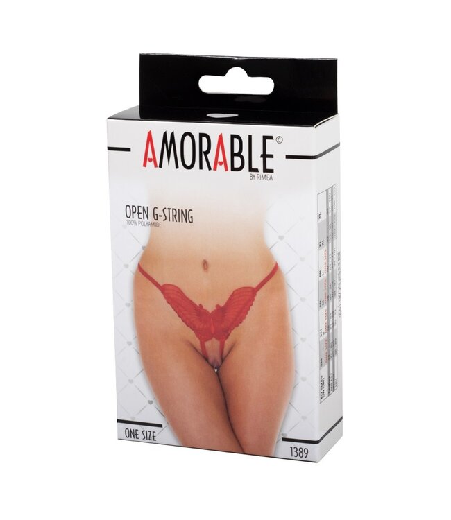 Rimba Amorable by Rimba - Open Vlinder String - One Size - Rood