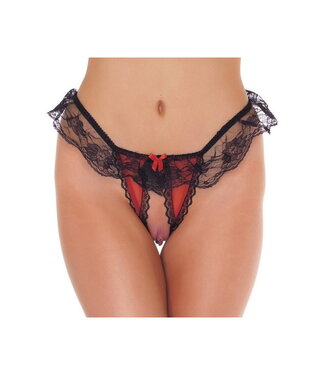 Rimba Amorable by Rimba - Open String - One Size - Zwart / Rood