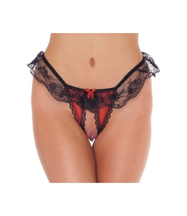 Rimba Amorable by Rimba - Open String - One Size - Zwart / Rood