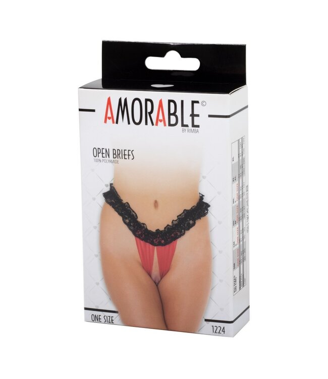 Rimba Amorable by Rimba - Open String - One Size - Zwart / Rood