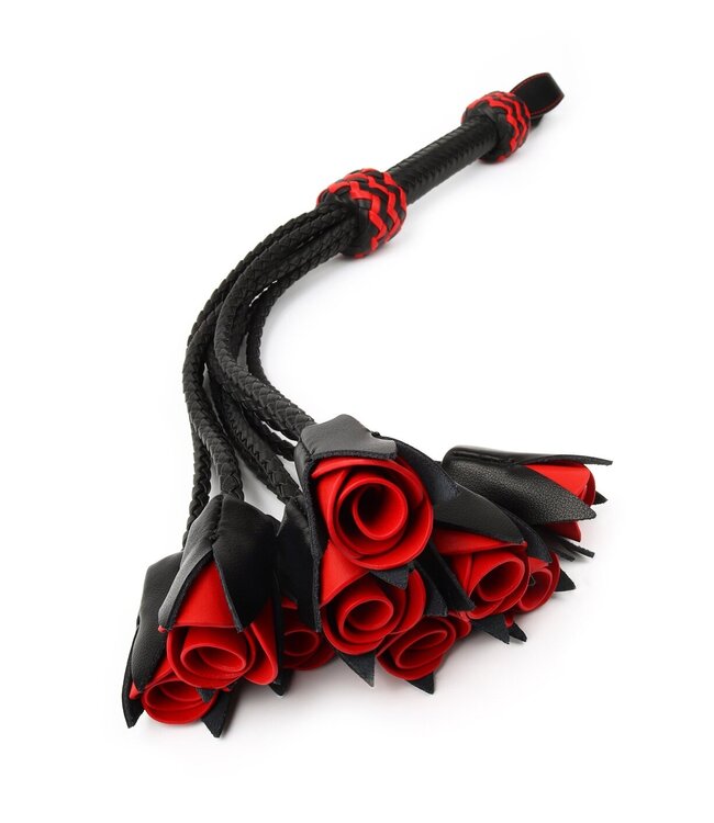 Hidden Desire Masters Real Leather Roses Whip
