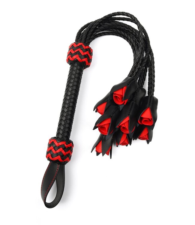 Hidden Desire Masters Real Leather Roses Whip