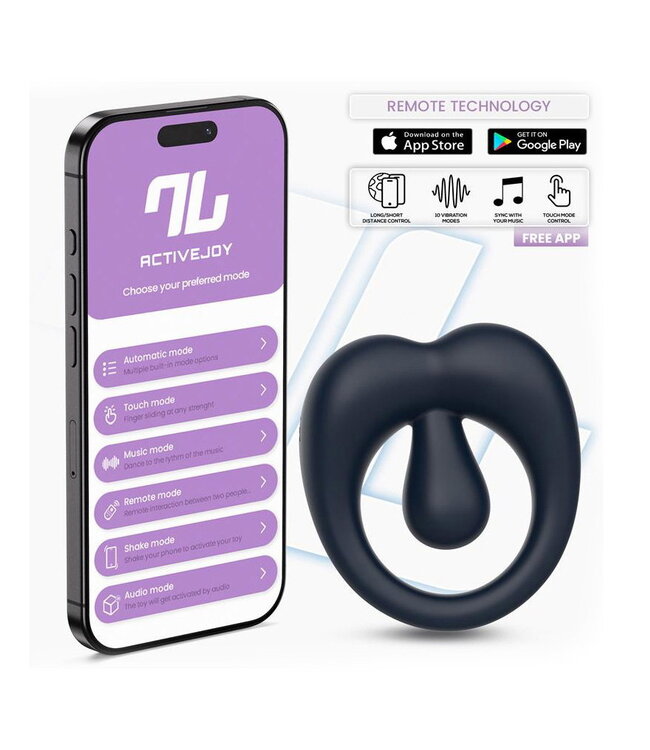 Rimba IY - Kenny - Penisring met clitorisstimulator en app-bediening - Night Blue