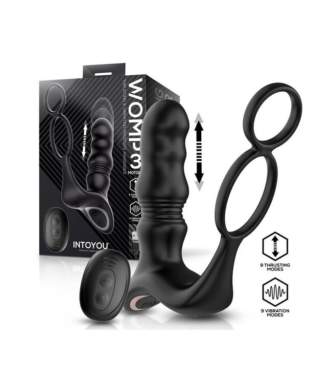 Rimba IY - Womp - Stotende en vibrerende prostaatmassager met afstandsbediening - Zwart