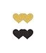 NS Novelties Pretty Pasties Glitter Hearts Black/Gold 2 Pair