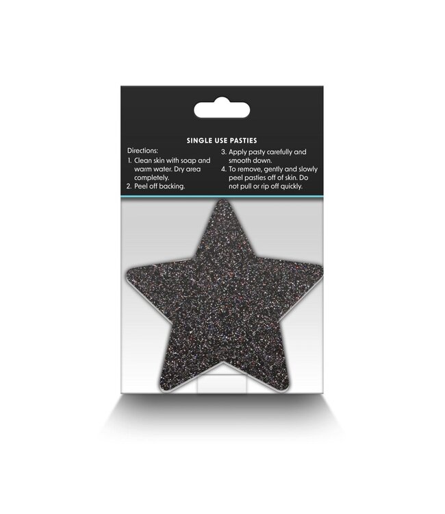 NS Novelties Pretty Pasties Glitter Stars Black/Gold 2 Pair