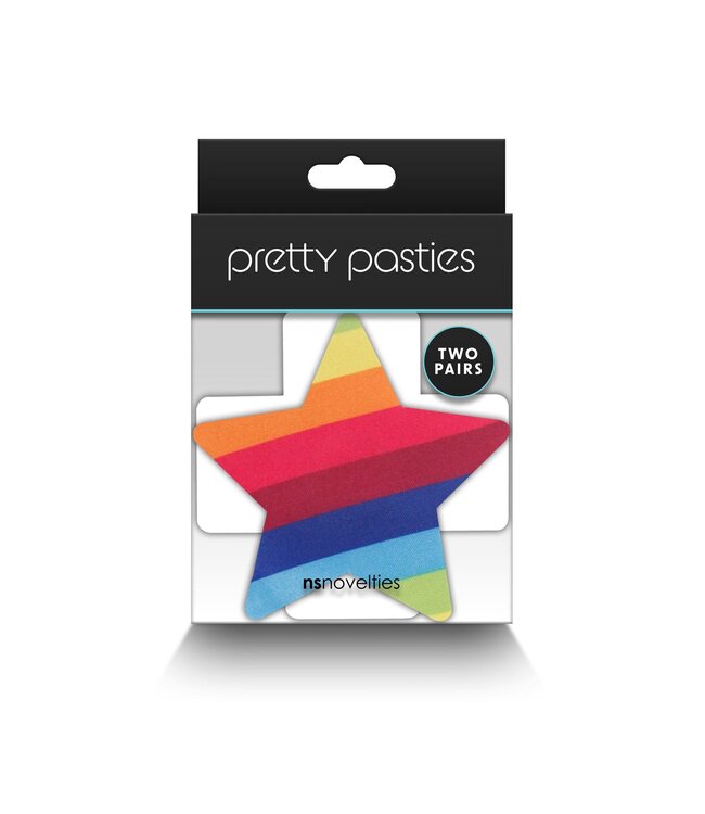 NS Novelties Pretty Pasties Pride Cross & Star Rainbow 2 Pair