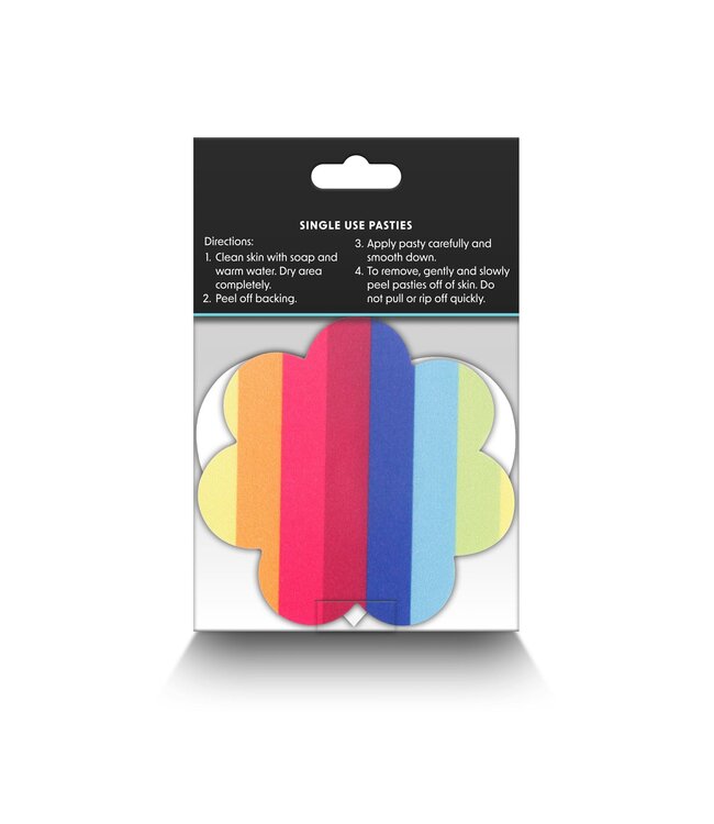 NS Novelties Pretty Pasties Pride Heart & Flower Rainbow 2 Pair