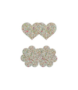 NS Novelties Pretty Pasties Heart & Flower Glow 2 Pair