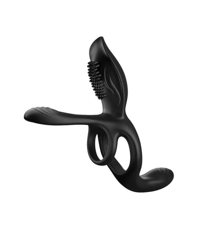 Rimba IY - Daxer - Girth Gainer Vibrerende dubbele cockring met afstandsbediening - Zwart