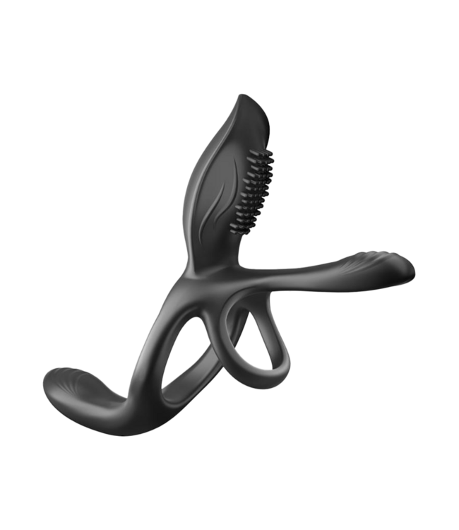 Rimba IY - Daxer - Girth Gainer Vibrerende dubbele cockring met afstandsbediening - Zwart