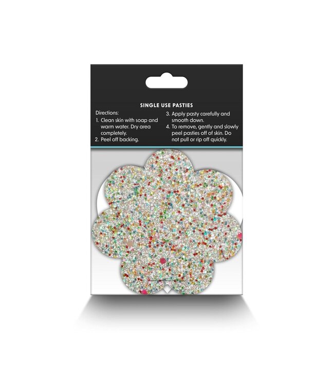 NS Novelties Pretty Pasties Heart & Flower Glow 2 Pair