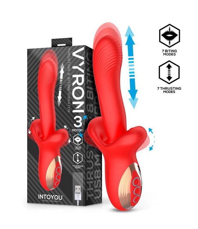 Rimba IY - Vyron - Thrusting & Biting Vibrator - Rood