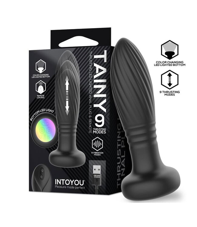 Rimba IY - Tainy - Stuwende anale plug met ledverlichting en afstandsbediening - Zwart