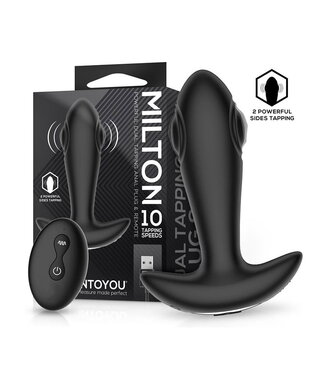 Rimba IY - Milton - Anale plug met dubbele klopfunctie en afstandsbediening - Zwart