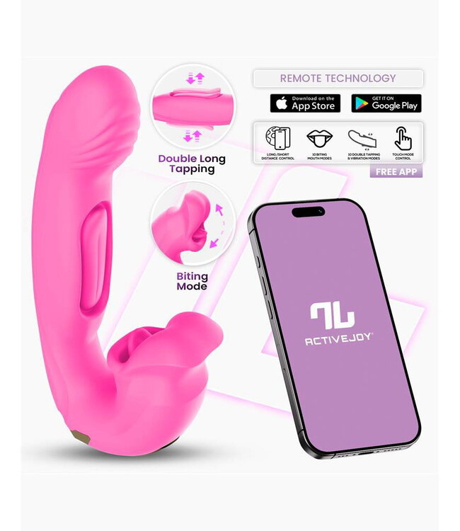 Rimba IY - Bimby - Bijtende en dubbeltikkende vibrator met app - Roze
