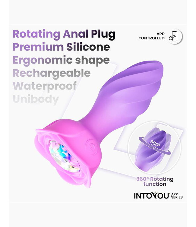 Rimba IY - Moxy - Buttplug 360º Rotatie (met App-bediening) - Lila