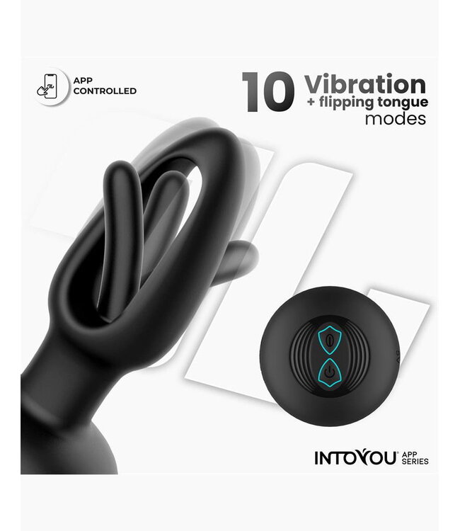 Rimba IY - Zack - Anale plug met bewegende tong (met app-bediening) - Zwart