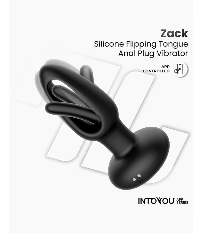 Rimba IY - Zack - Anale plug met bewegende tong (met app-bediening) - Zwart