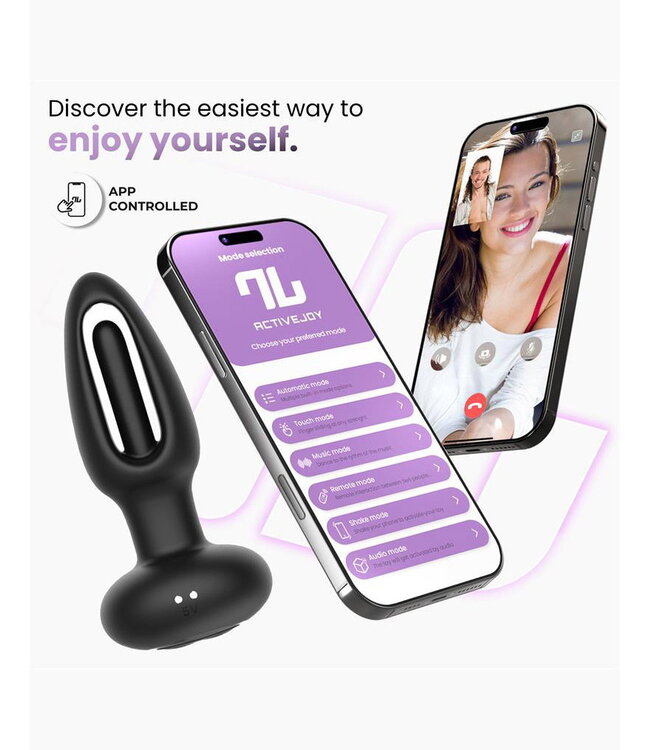 Rimba IY - Zack - Anale plug met bewegende tong (met app-bediening) - Zwart