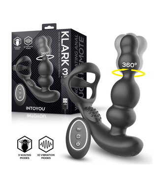 Rimba IY Klark - Wuivende & Vibrerende Anaalplug met Afstandsbediening - Zwart