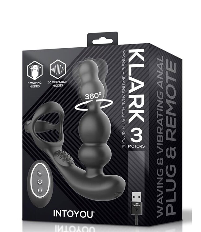 Rimba IY Klark - Wuivende & Vibrerende Anaalplug met Afstandsbediening - Zwart