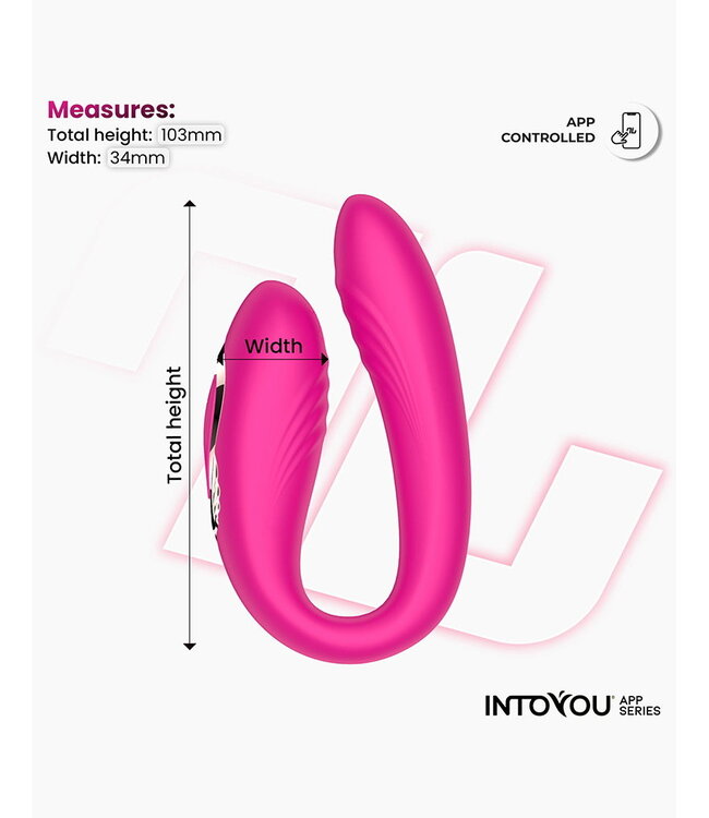 Rimba IY - Couty - Speeltje voor koppels 360° Oscilatie, App Bediend - Roze