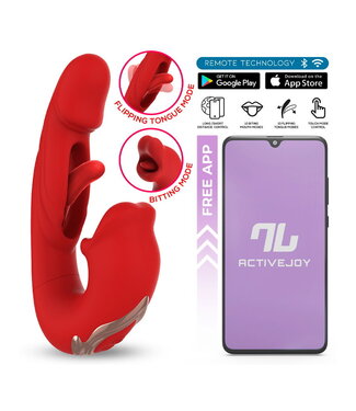 Rimba IY - Mouty - Biting & Flipping Rabbit Vibrator met App - Rood