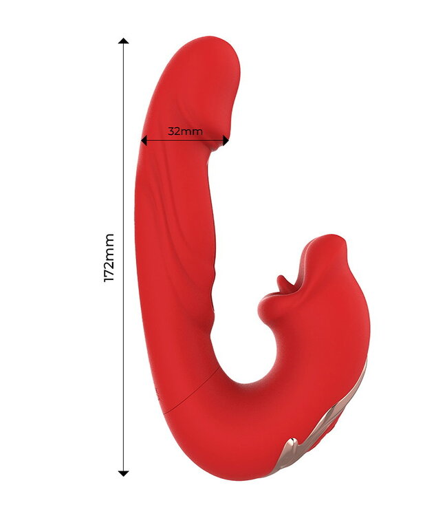 Rimba IY - Mouty - Biting & Flipping Rabbit Vibrator met App - Rood