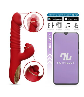 Rimba IY - Ascen - Rabbit Vibrator - Thrusting And Waving Vibrator met app - Rood