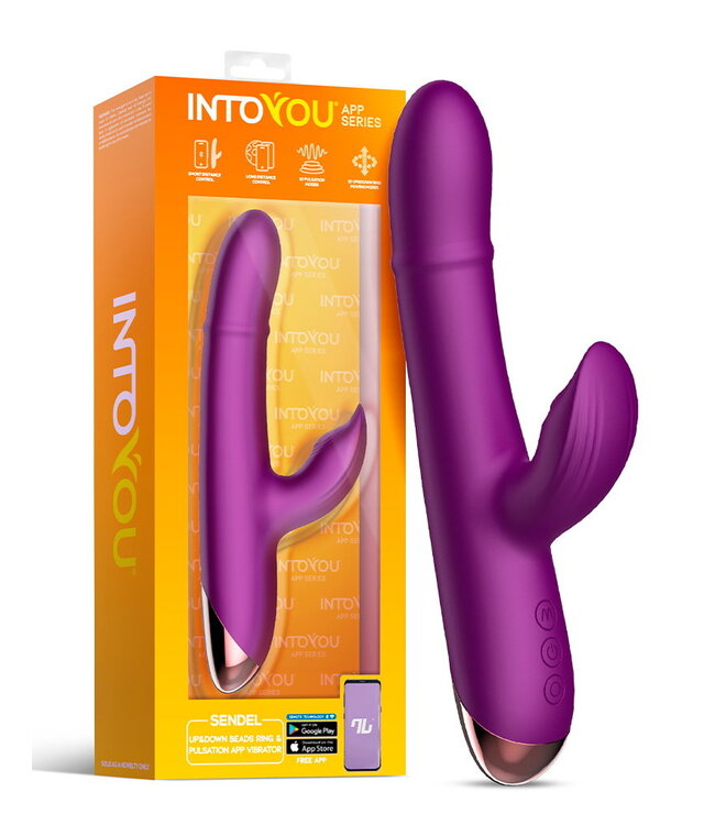 Rimba IY - Sendel - Rabbit Vibrator met kralenring en app - Paars