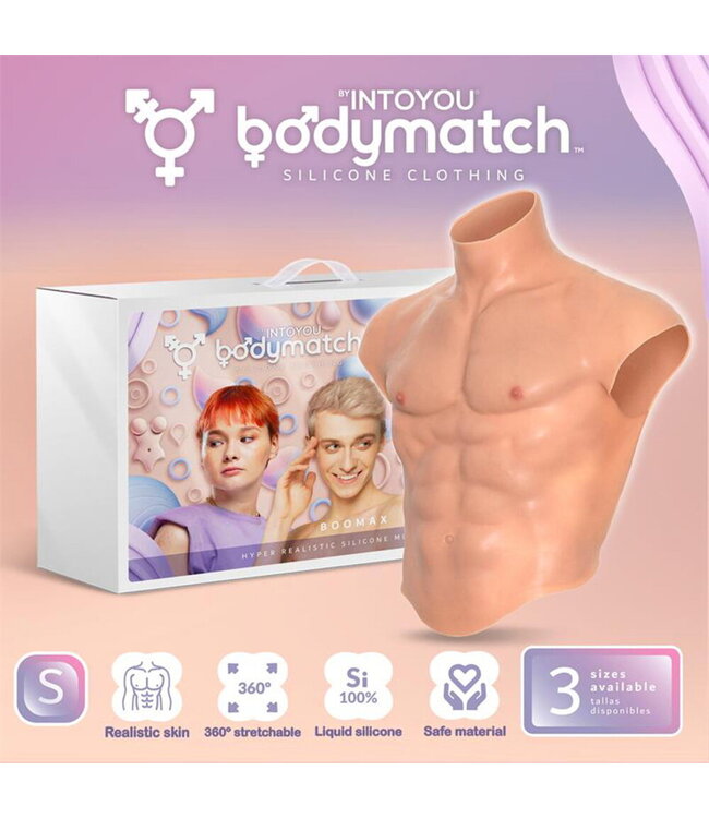 Rimba BODYMATCH - Boomax - Hyperrealistisch siliconen spierpak - Maat S - Huidskleur