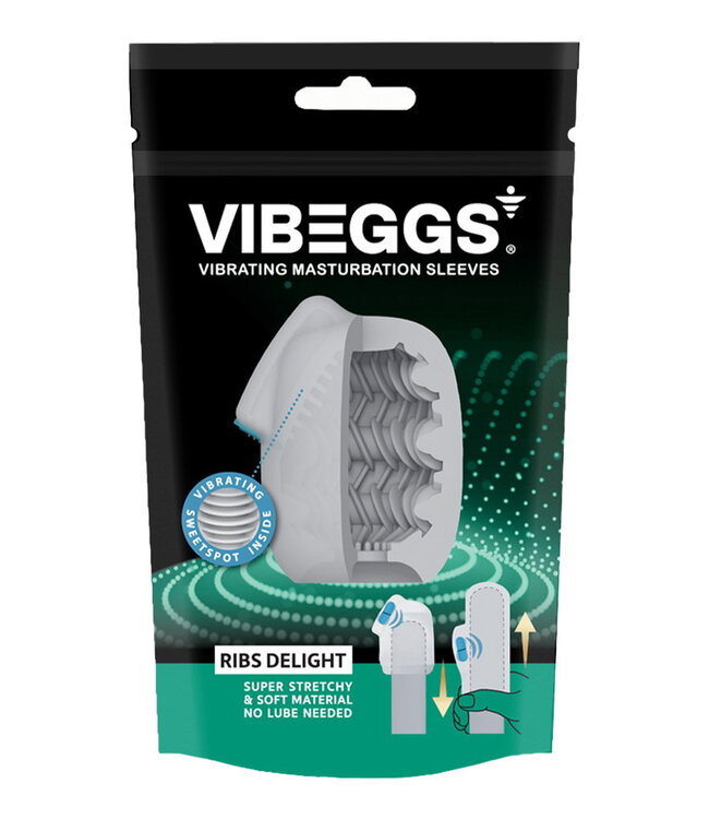 Rimba VIBEGGS - Ribs Delight - Vibrerende Masturbatie Sleeve - Wit