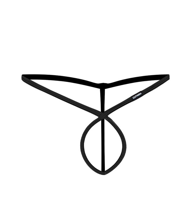 Rimba SP4NDEX by C4M - Gekruiste String - Zwart Cuir