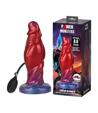 Rimba Power Monsters - Shadow Behemoth - Opblaasbare geribbelde monster dildo - 22 cm - Mix Color