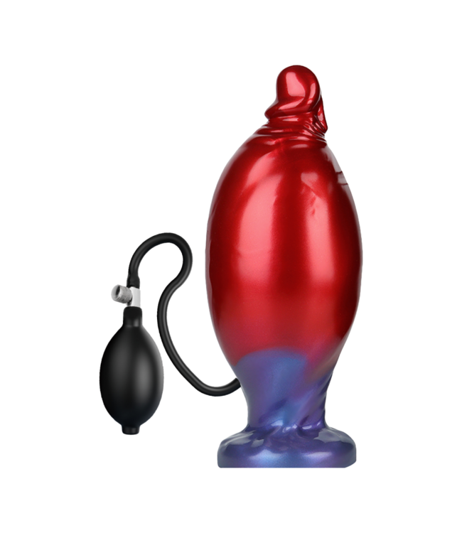 Rimba Power Monsters - Shadow Behemoth - Opblaasbare geribbelde monster dildo - 22 cm - Mix Color