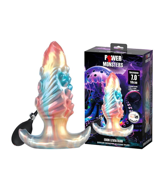 Rimba Power Monsters - Ebon Leviathan - Opblaasbare anale plug - 18 cm - Mixkleur
